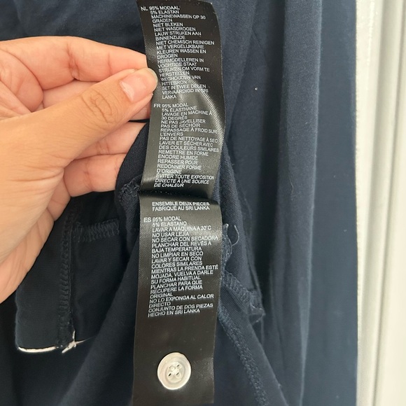 Reiss Blue Button-Up Shirt with White Trim Panama top size small cozy comfy - Picture 8 of 8